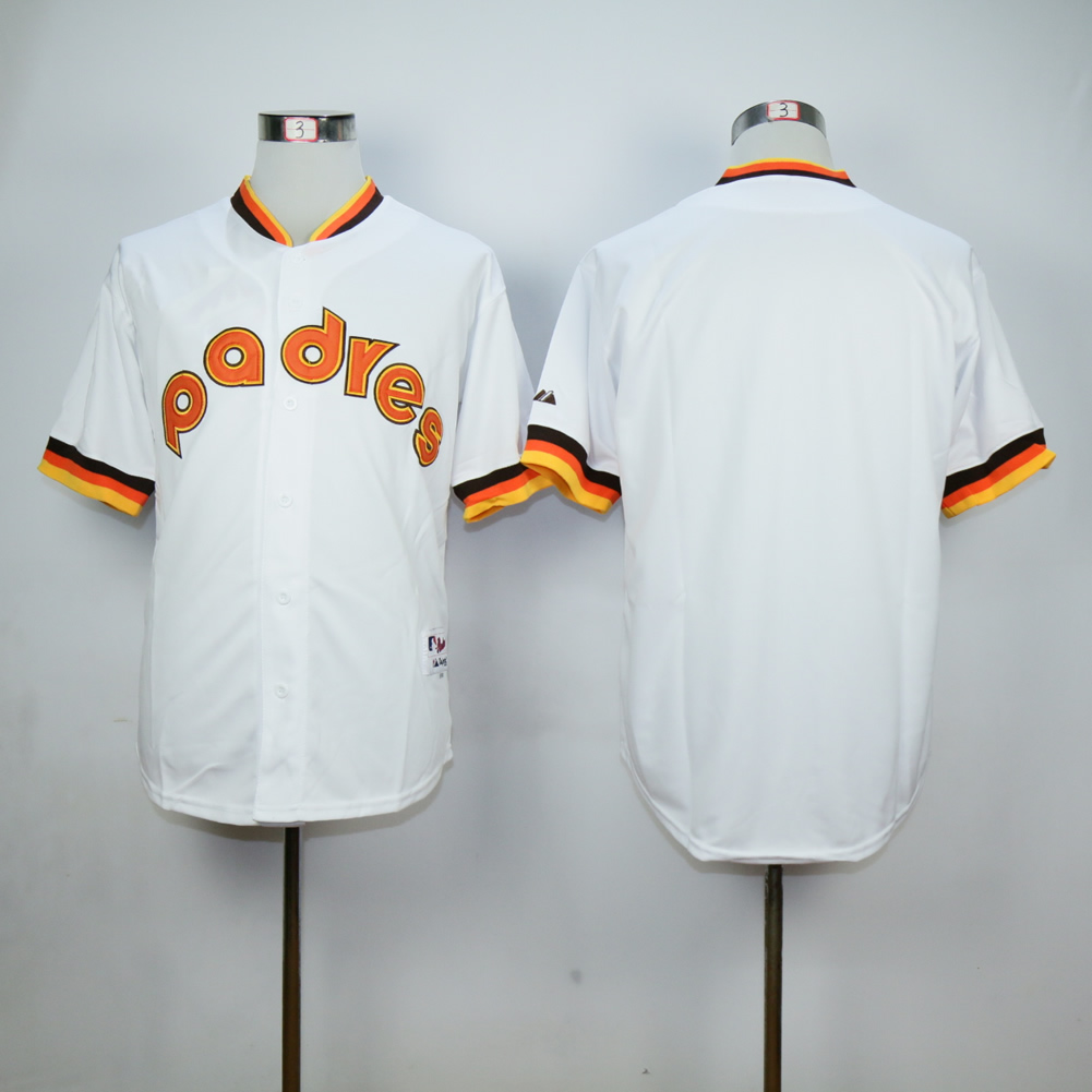 Men San Diego Padres Blank White Throwback 1984 MLB Jerseys